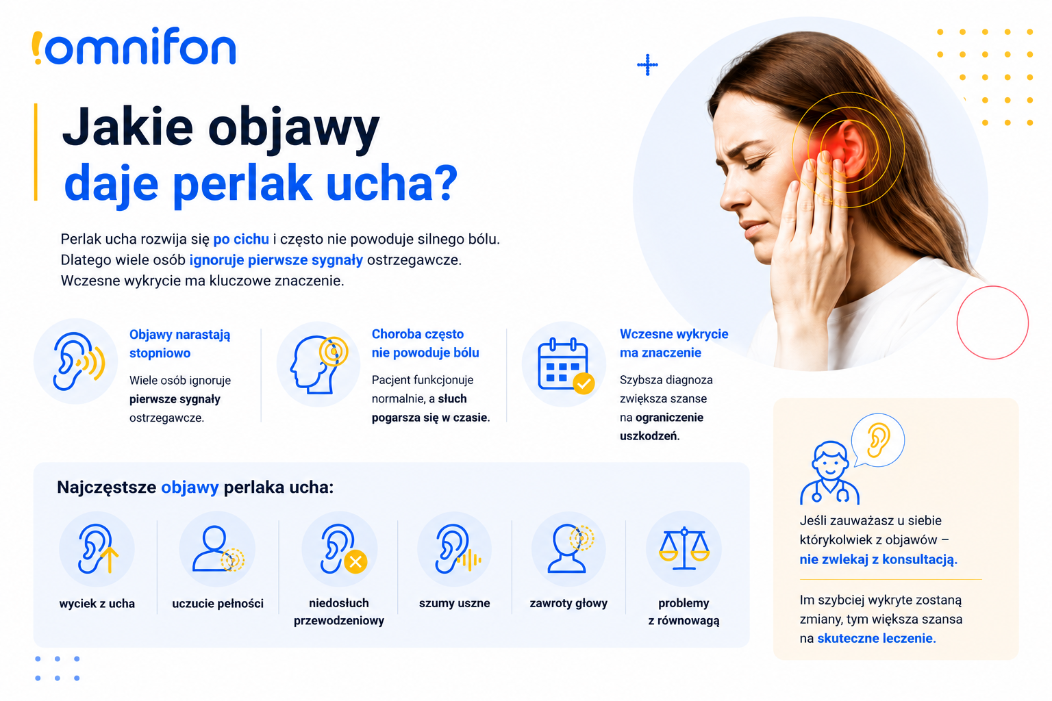 Perlak ucha – choroba, która po cichu niszczy słuch. Jak rozpoznać pierwsze objawy?