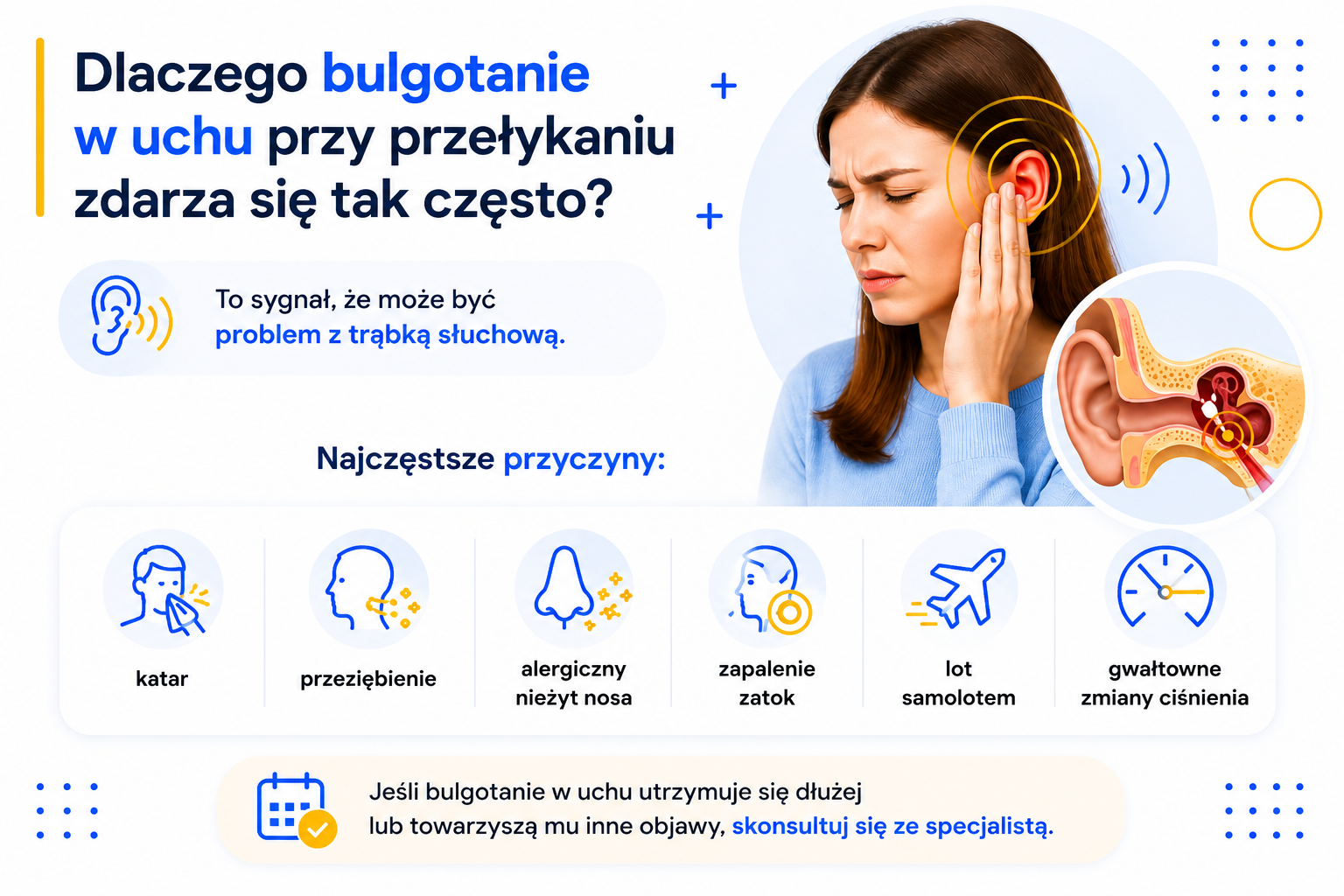 Bulgotanie w uchu – skąd się bierze i czy jest groźne?