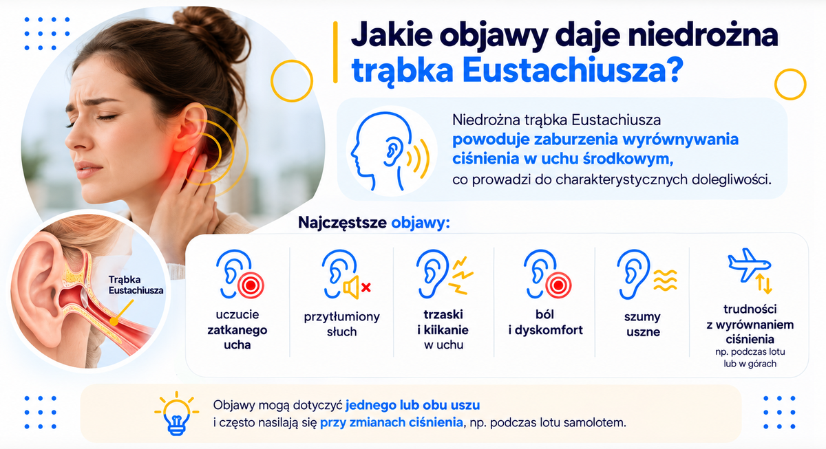 Niedrożna trąbka Eustachiusza – jakie objawy świadczą o problemie i kiedy reagować?